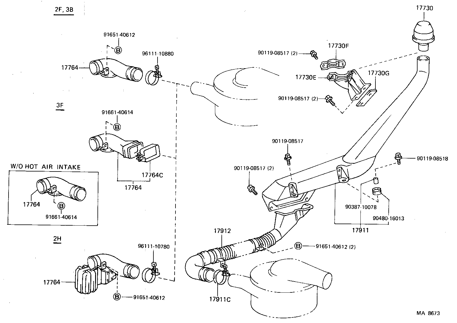 53208-90A00 DUCT, COOL AIR INTAKE, NO.2 product image