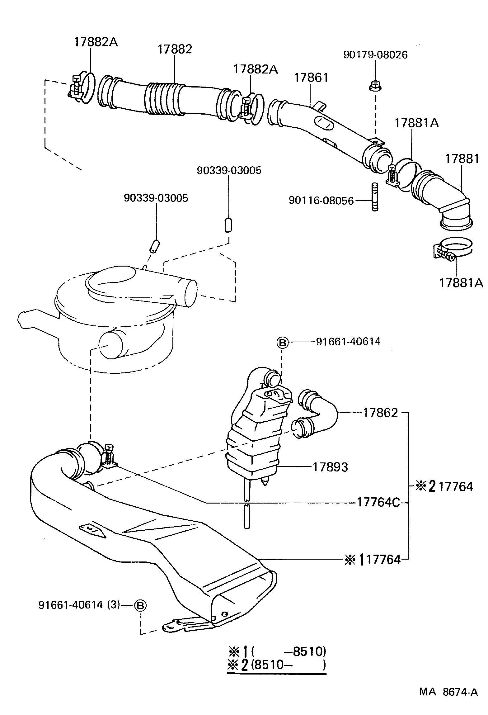 Toyota 17700-58160 CLEANER ASSY, AIR