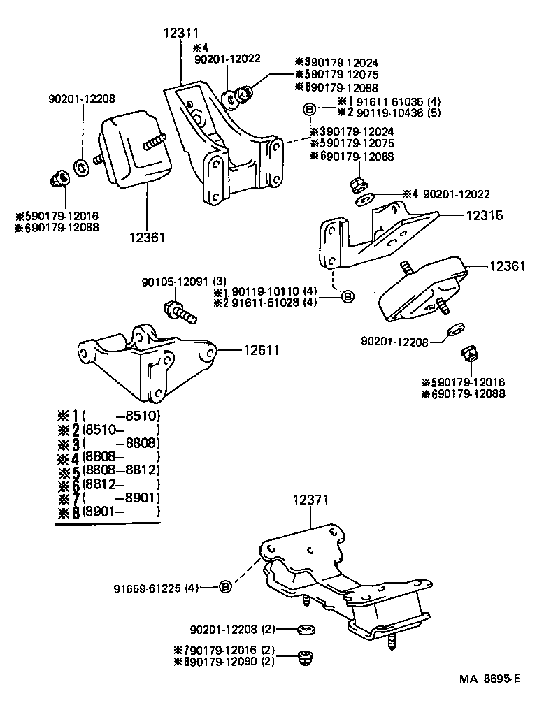 12501-58010 BRACKET, ALTERNATOR, NO.1 product image