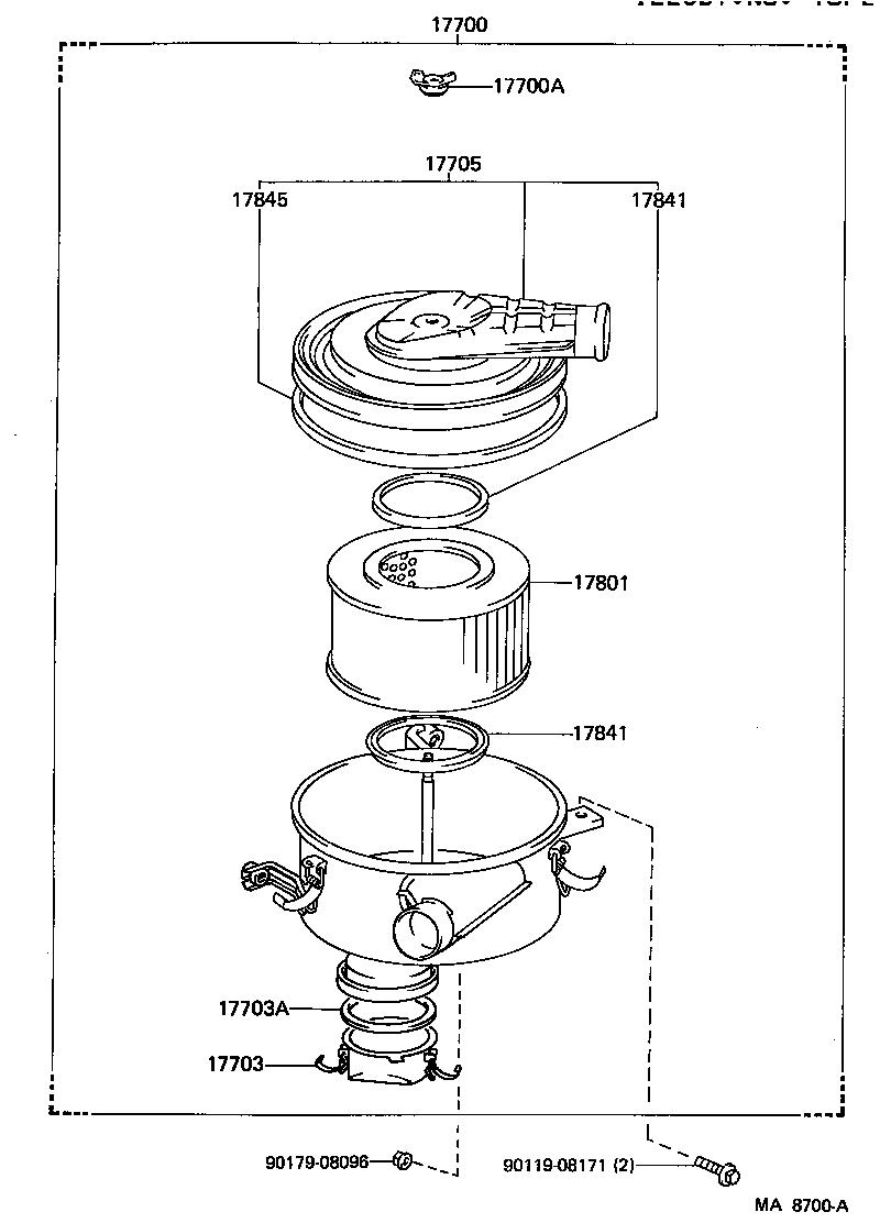 17349-58010 HOSE, AIR CLEANER, NO.1 product image