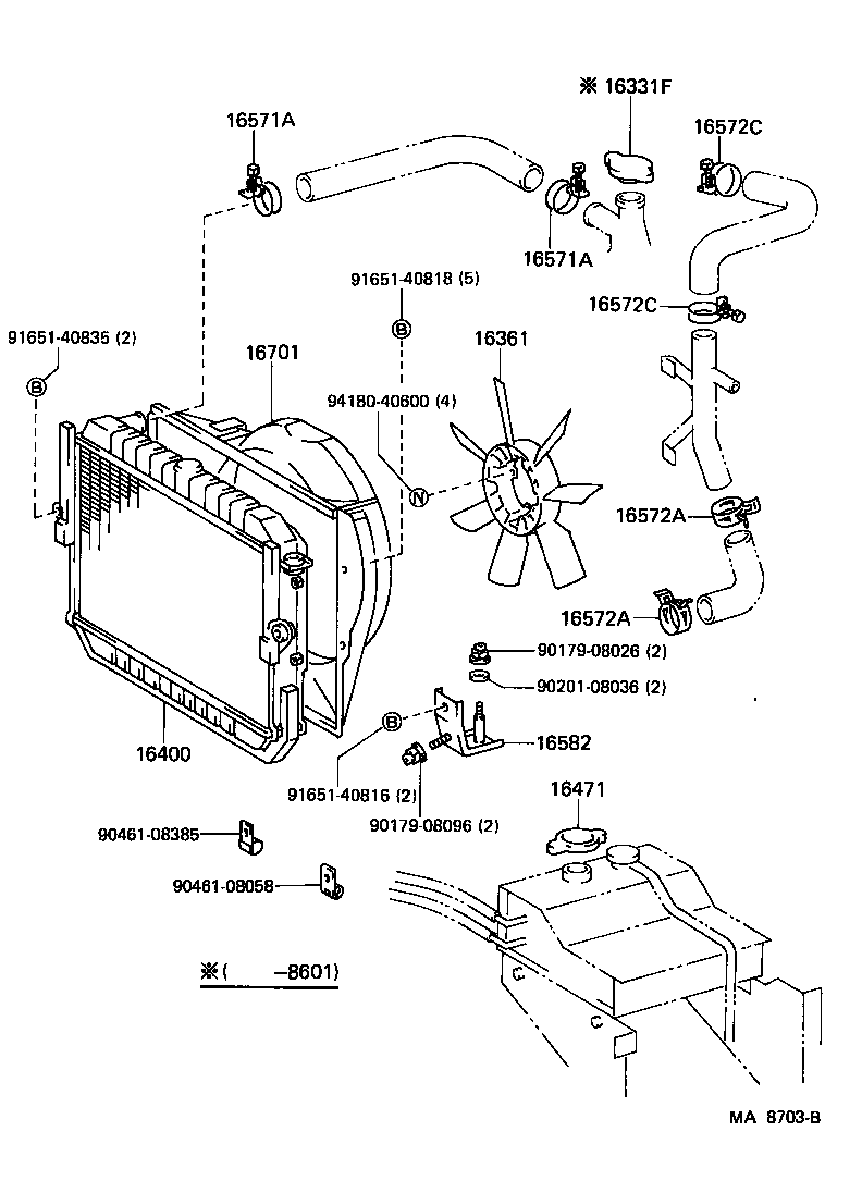 16573-61020 HOSE, RADIATOR, OUTLET product image