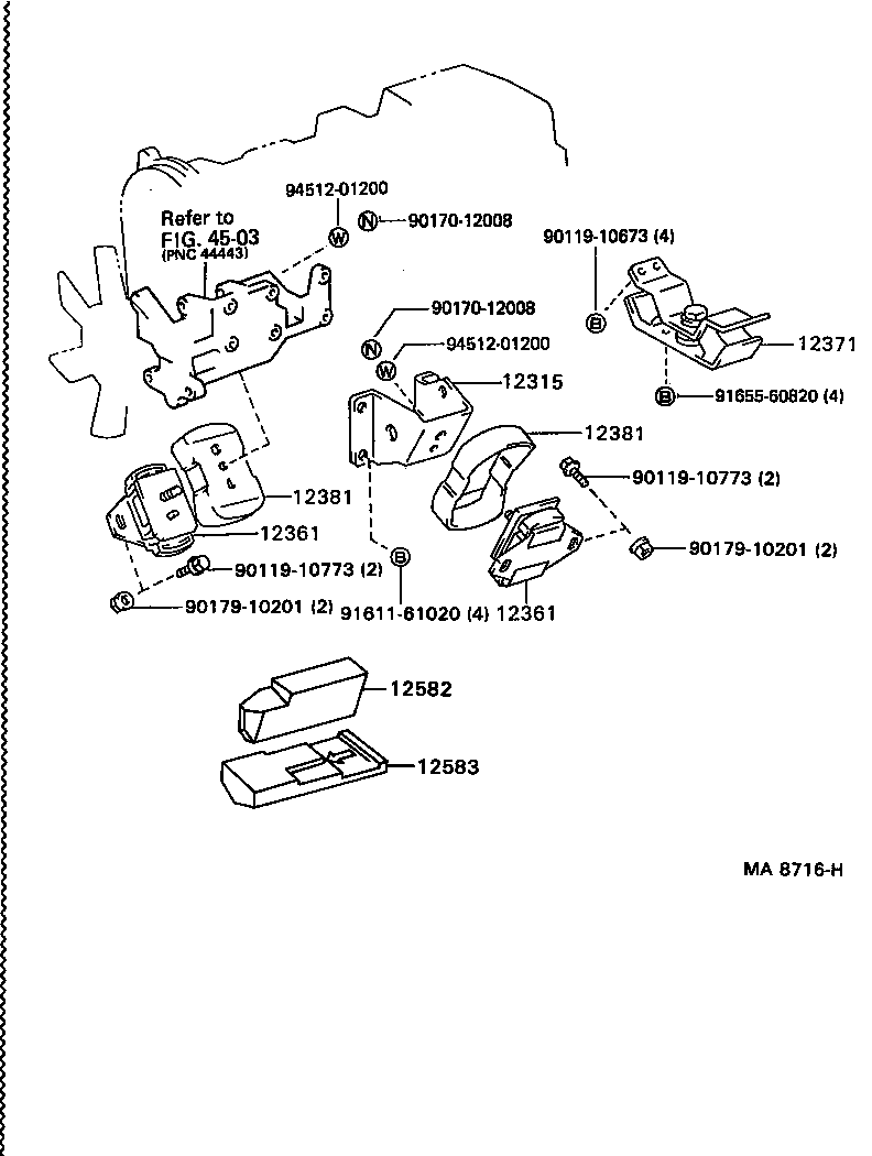 12311-17021 BRACKET, ENGINE MOUNTING, FRONT NO.1 RH product image