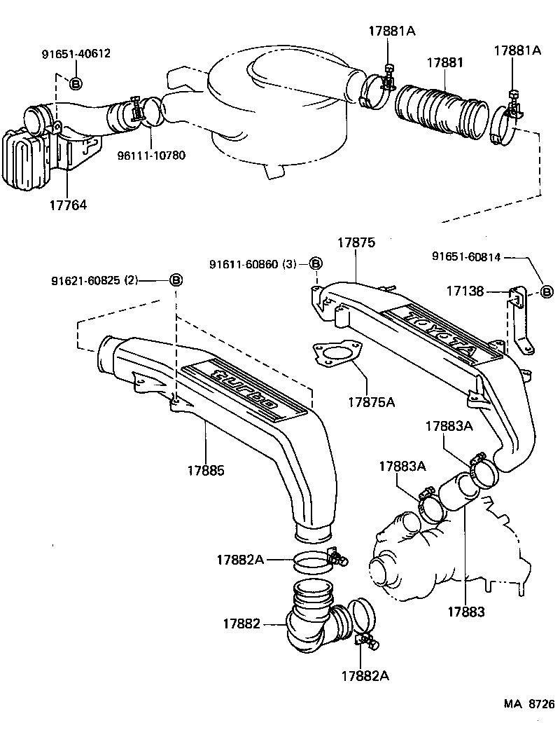 53208-90A00 DUCT, COOL AIR INTAKE, NO.2 product image