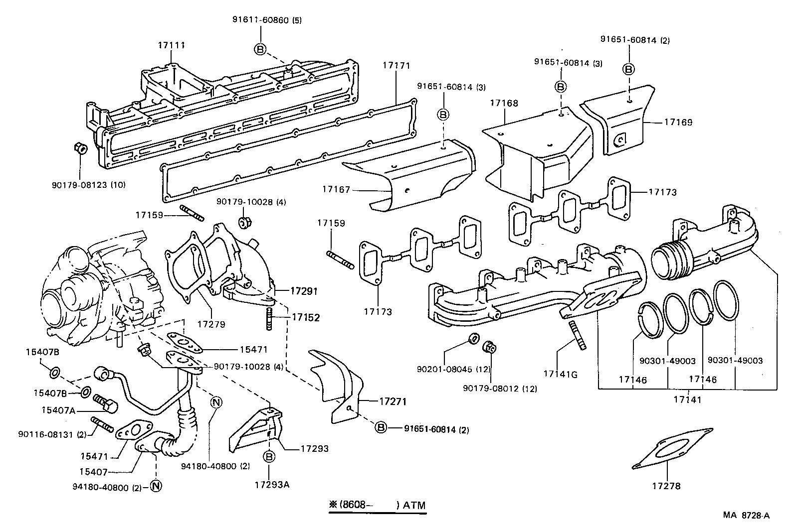 17140-68020 MANIFOLD, EXHAUST product image