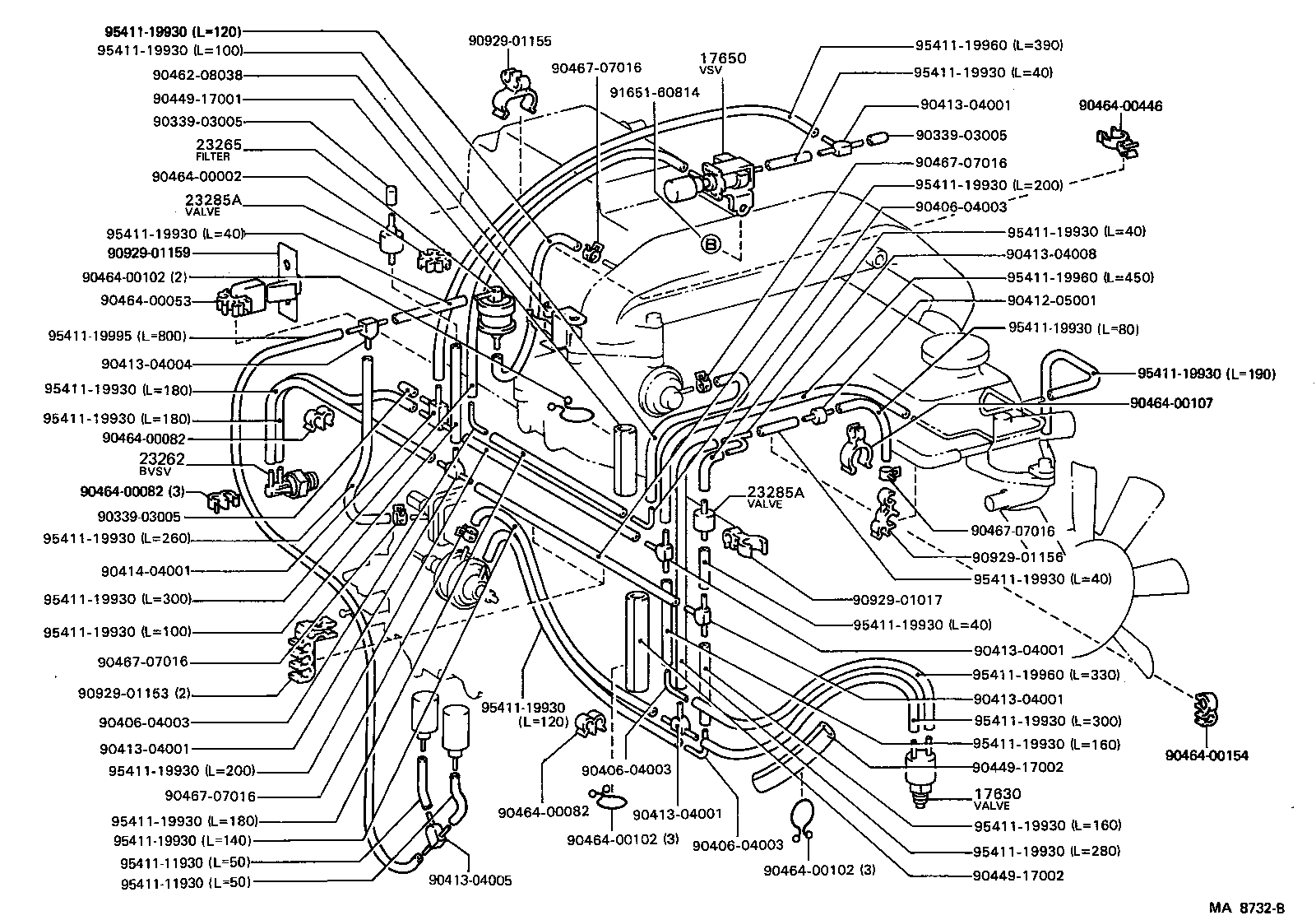 90910-12013 VALVE ASSY, VACUUM SWITCHING product image