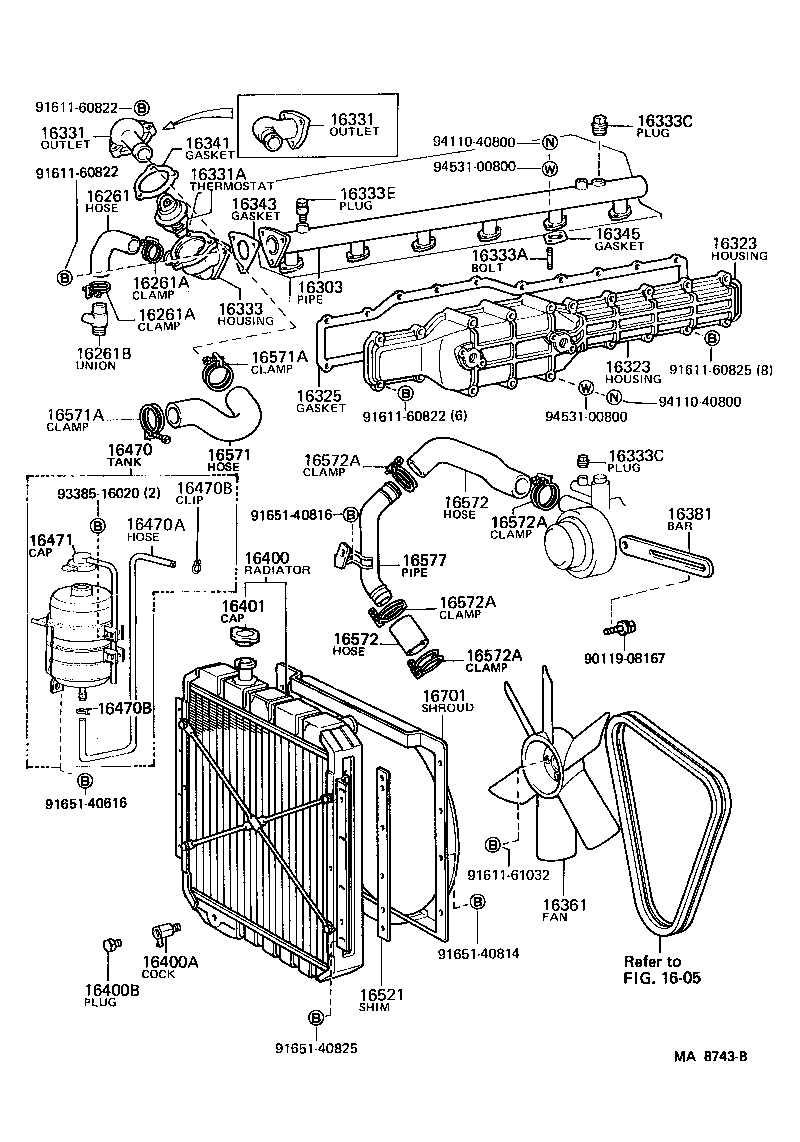 16381-76020 BAR, FAN BELT ADJUSTING product image