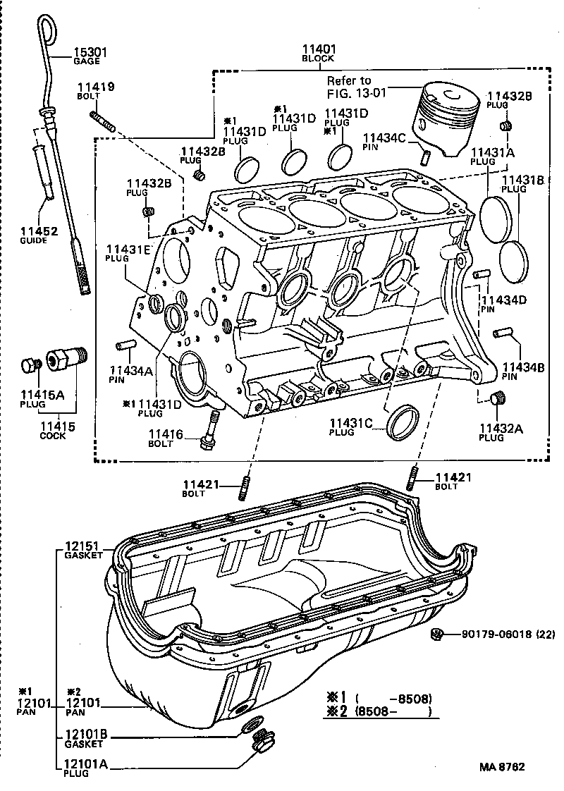 11401-69138 BLOCK SUB-ASSY, CYLINDER product image