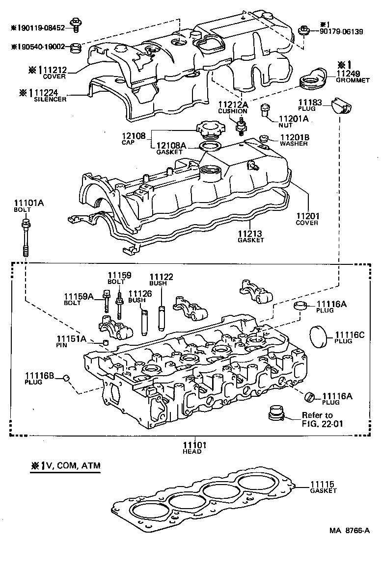 11212-54010 COVER, CYLINDER HEAD, NO.2 product image