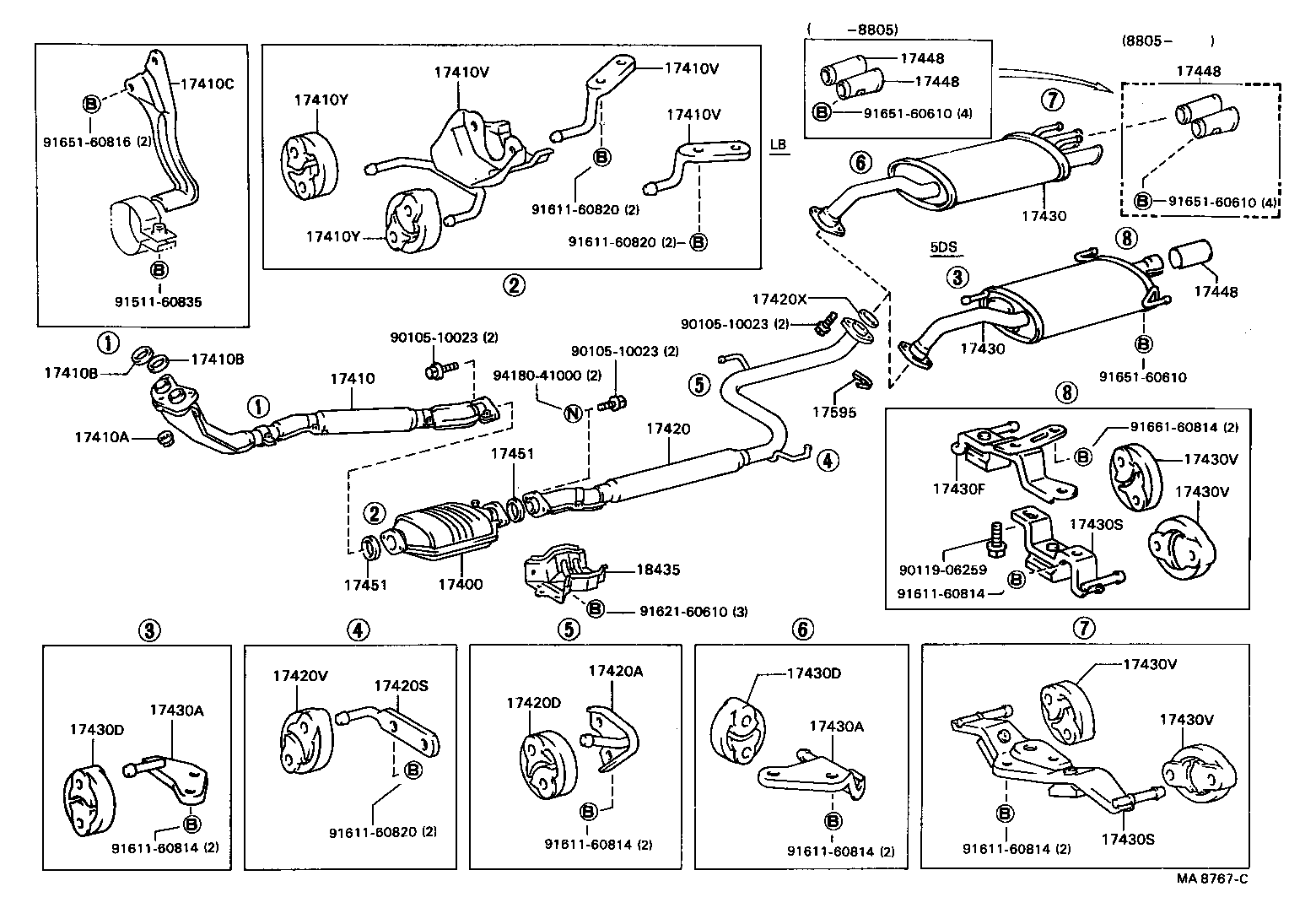 17565-63070 BOLT OR RING, EXHAUST PIPE FRONT (FOR FRONT) product image