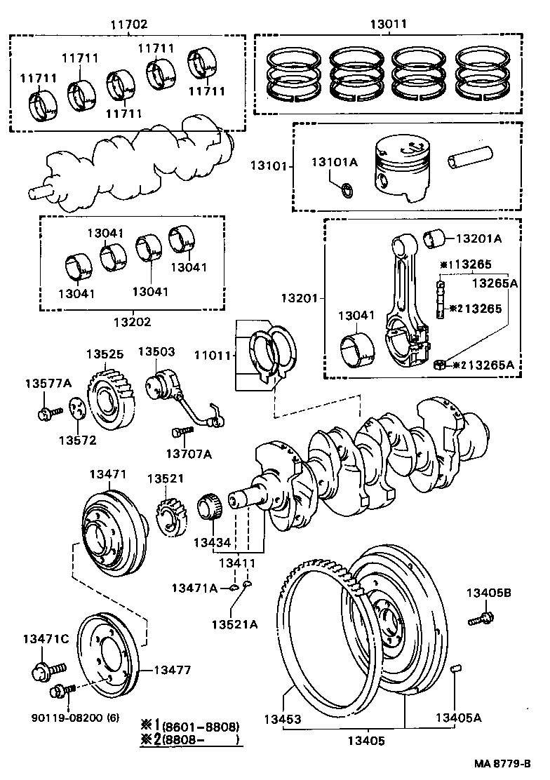 88451-36080 PULLEY, CRANKSHAFT, NO.2 product image