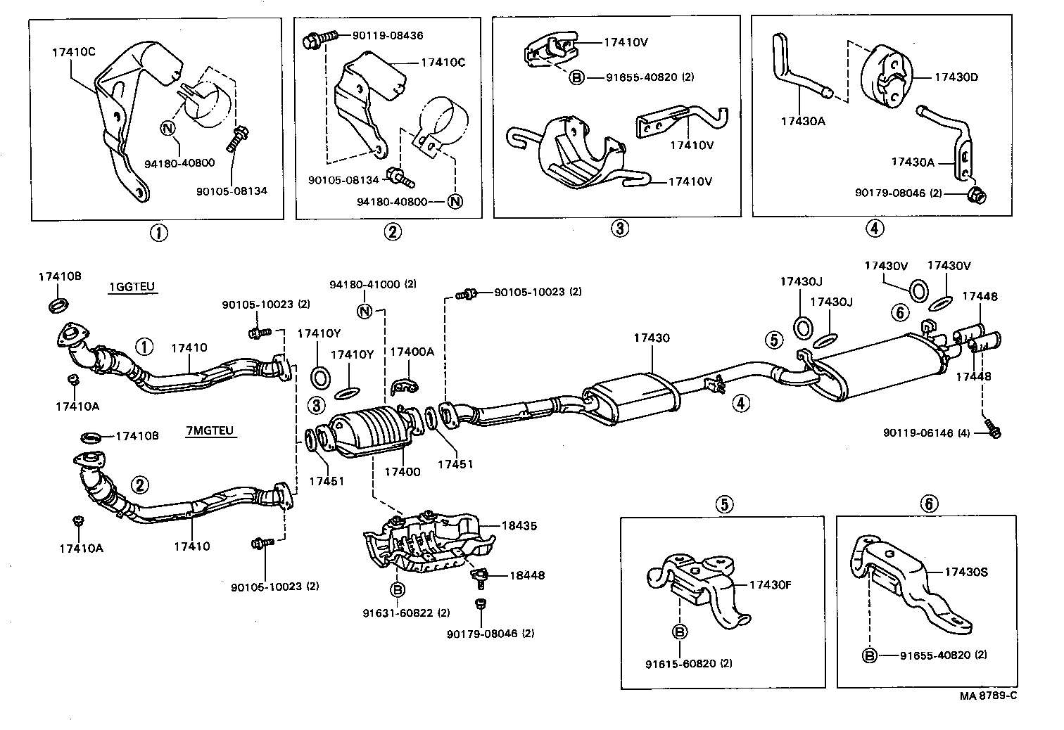 17430-42090 PIPE ASSY, EXHAUST, TAIL product image