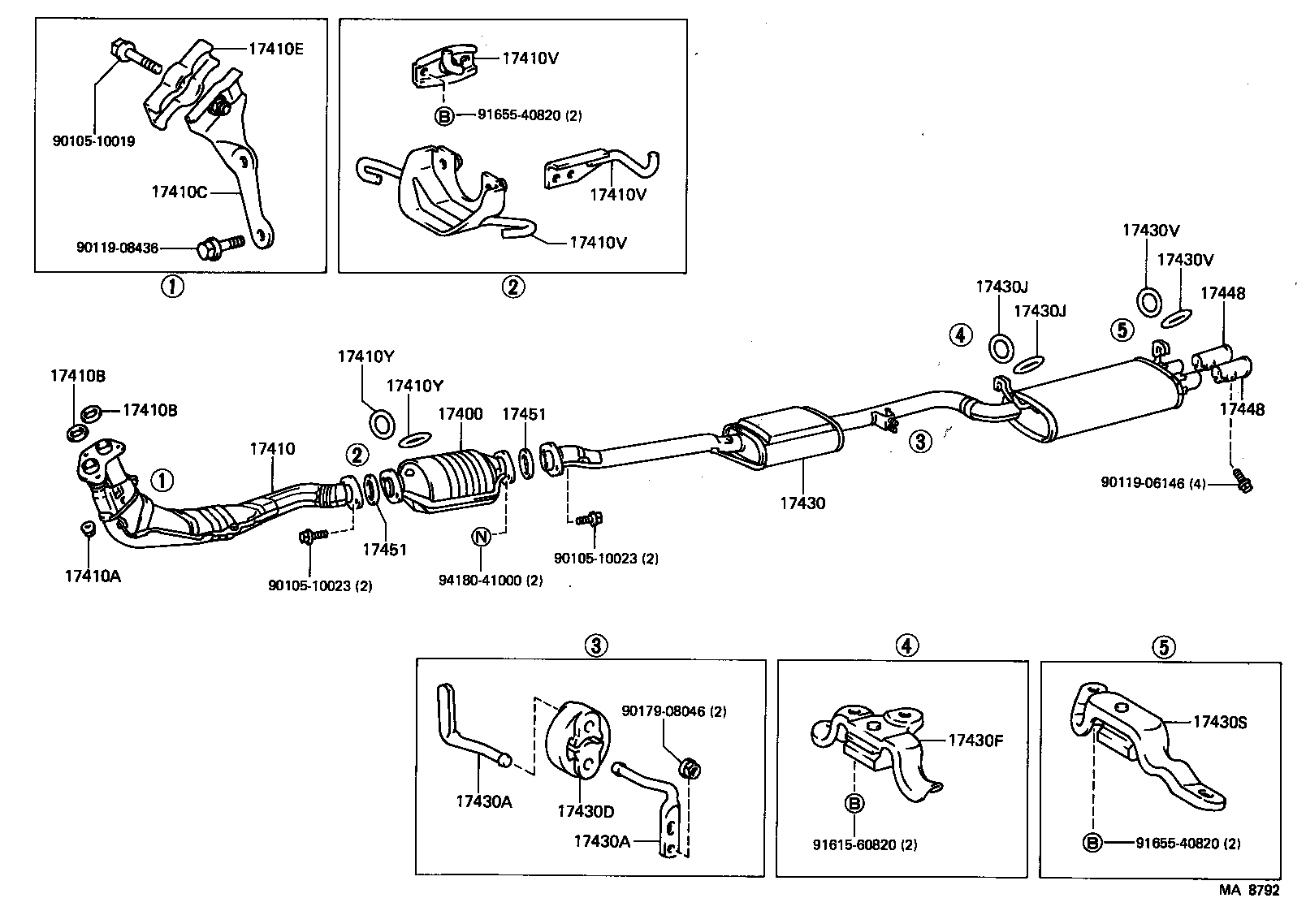 17430-42151 PIPE ASSY, EXHAUST, TAIL product image