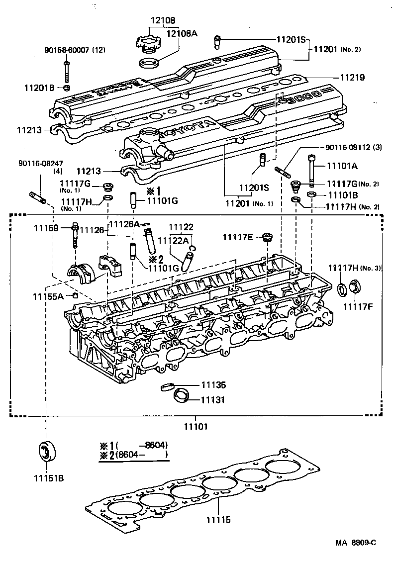 Toyota 11202-42020 COVER SUB-ASSY, CYLINDER HEAD