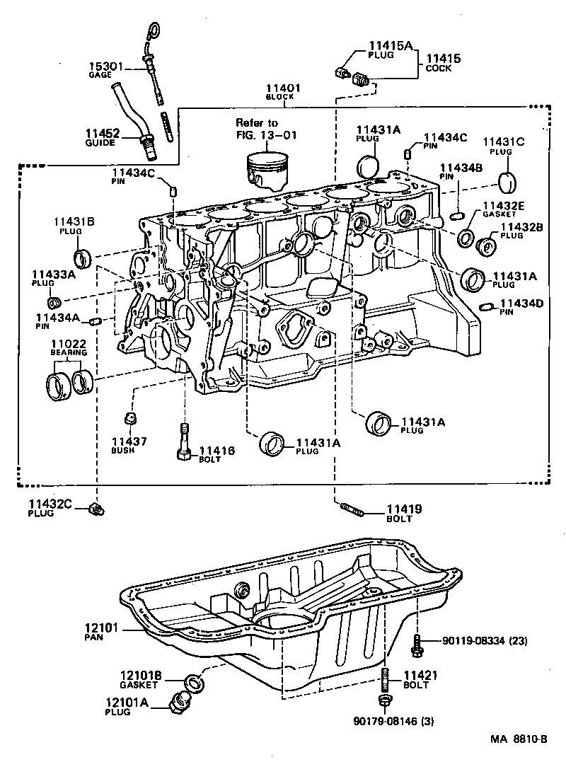 11401-49595 BLOCK SUB-ASSY, CYLINDER product image