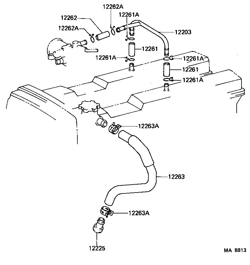 12203-42010 PIPE SUB-ASSY, VENTILATION product image