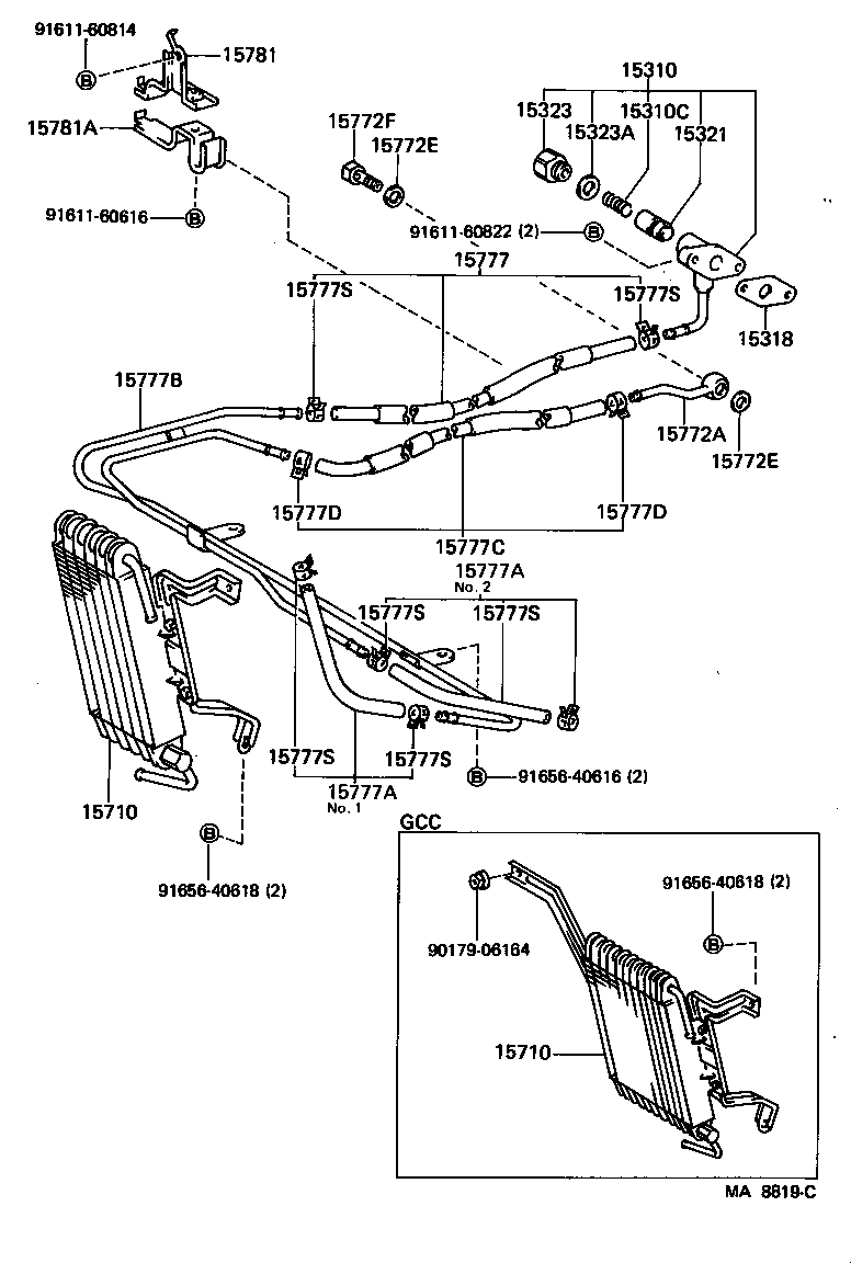 15707-42010 PIPE, OIL COOLER product image