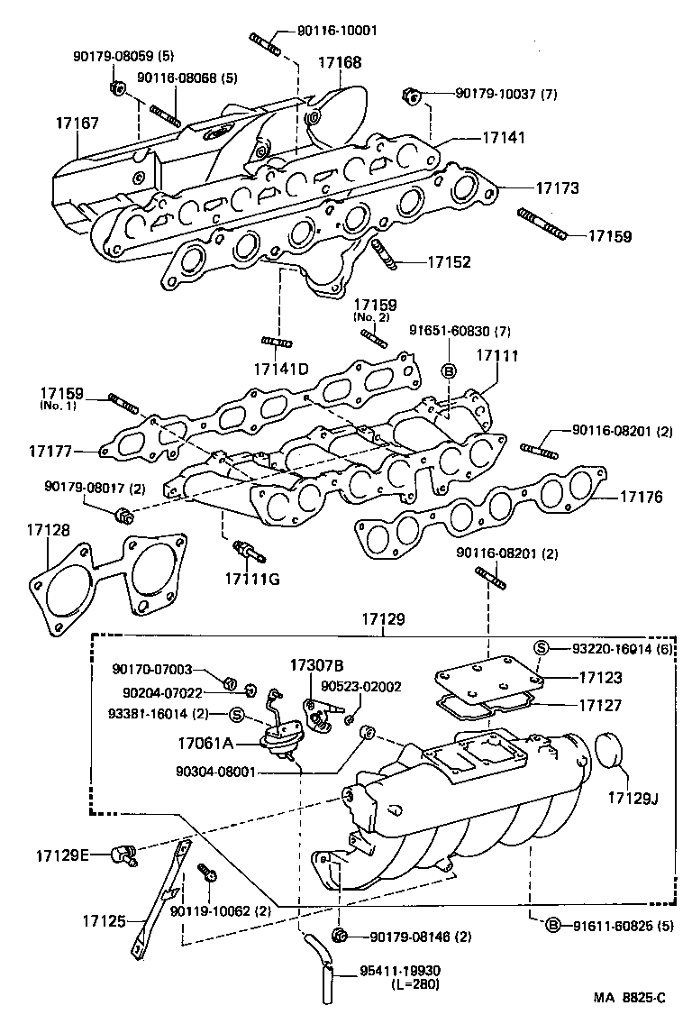 Toyota 17168-42010 INSULATOR, EXHAUST MANIFOLD HEAT, NO.2