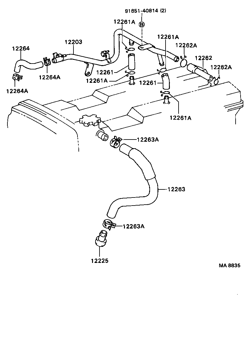 12203-42010 PIPE SUB-ASSY, VENTILATION product image