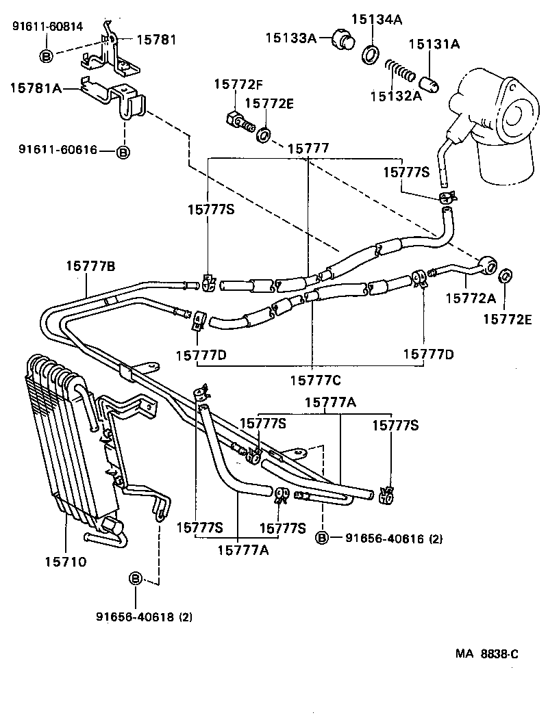 Toyota 15710-42020 COOLER ASSY, OIL