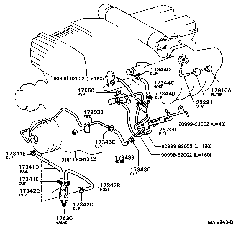 17341-70090 HOSE, NO.2(FOR IDLE-UP) product image