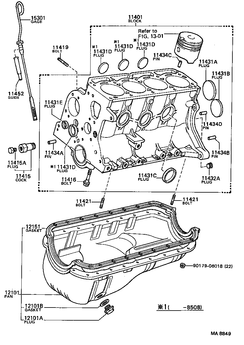 11401-19026 BLOCK SUB-ASSY, CYLINDER product image