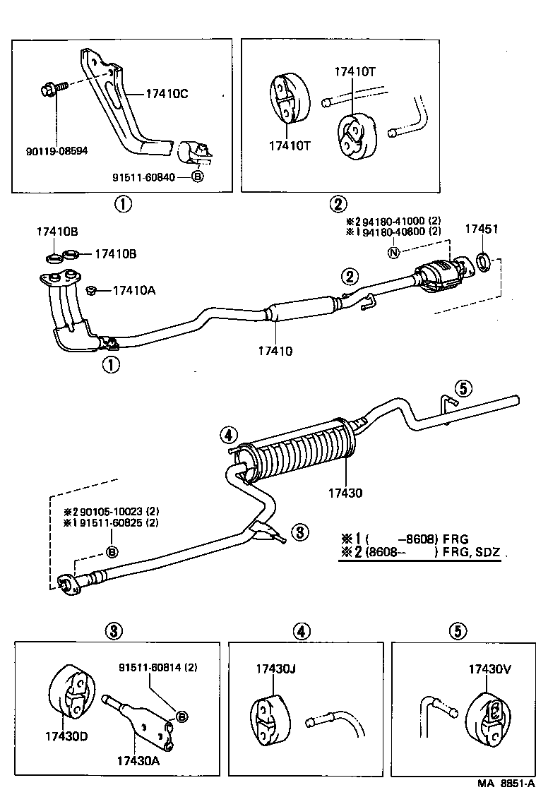 17565-11010 BOLT OR RING, EXHAUST PIPE FRONT (FOR CENTER) product image