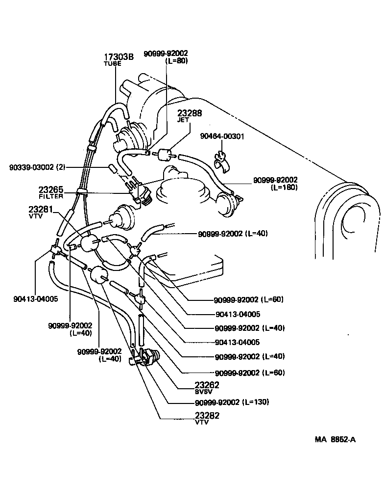 17303-11051 PIPE SUB-ASSY, AIR, NO.1 product image