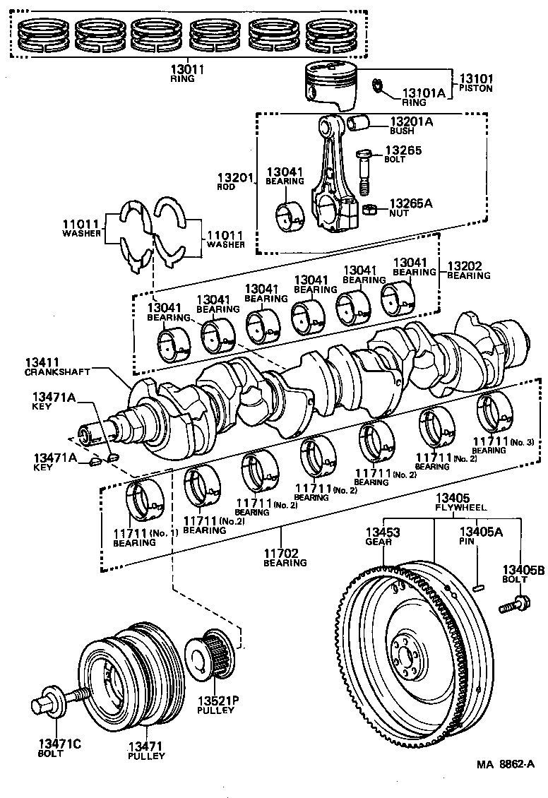 13101-70033 PISTON SUB-ASSY, W/PIN product image