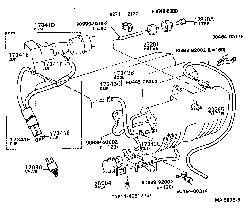 17341-70090 HOSE, NO.2(FOR IDLE-UP) product image