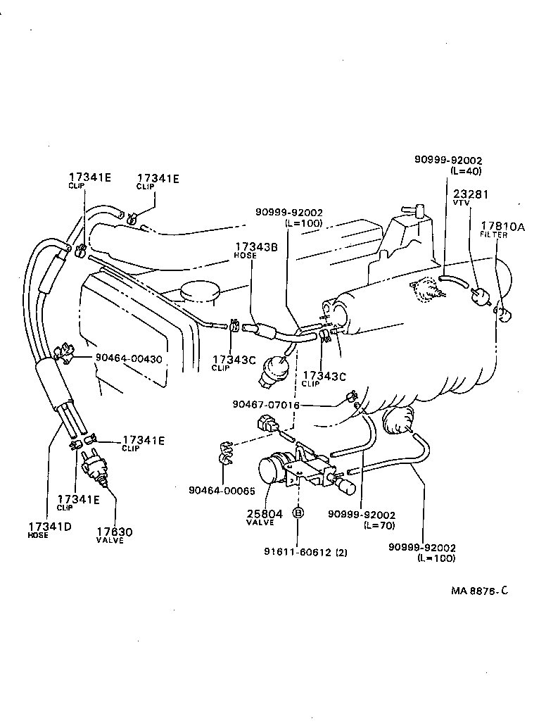17341-70090 HOSE, NO.2(FOR IDLE-UP) product image