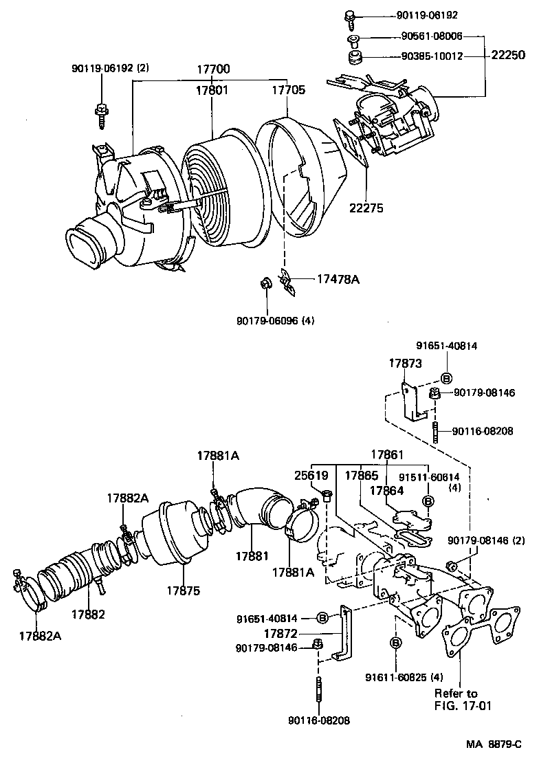 Toyota 17700-42220 CLEANER ASSY, AIR