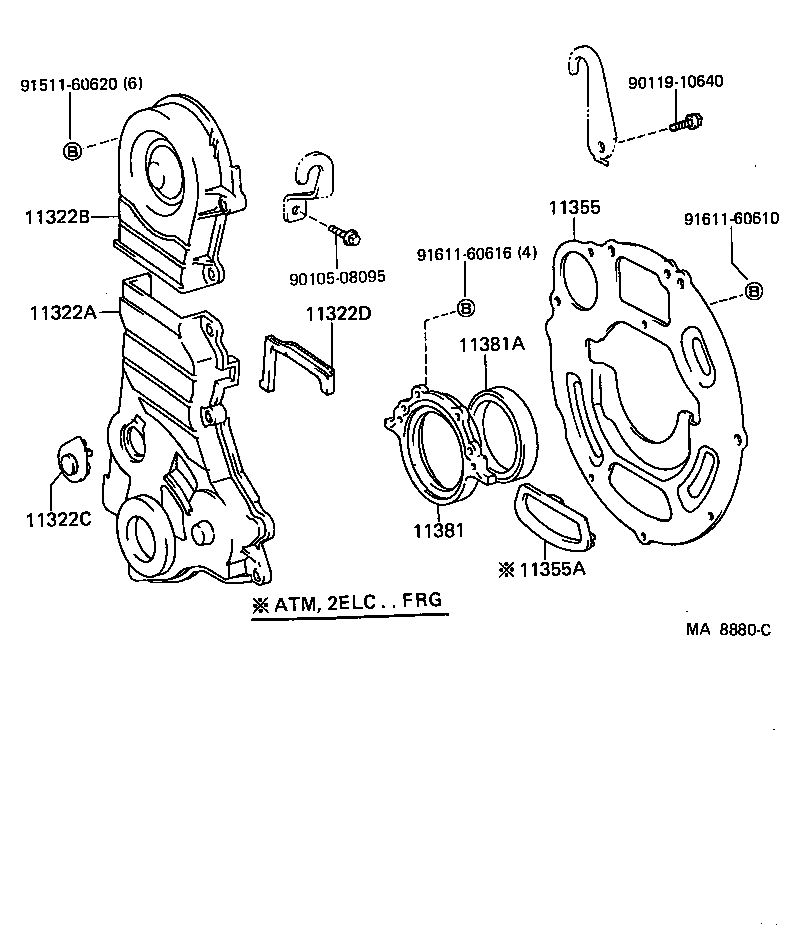 90116-06022 BOLT, STUD(FOR ENGINE REAR OIL SEAL RETAINER) product image