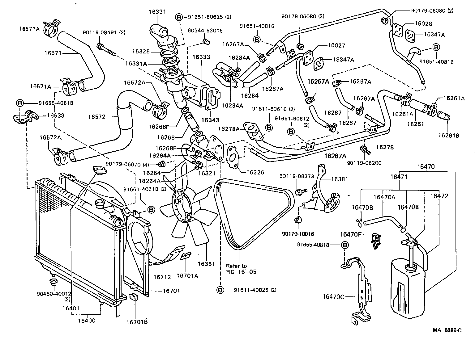 16381-88340 BAR, FAN BELT ADJUSTING product image