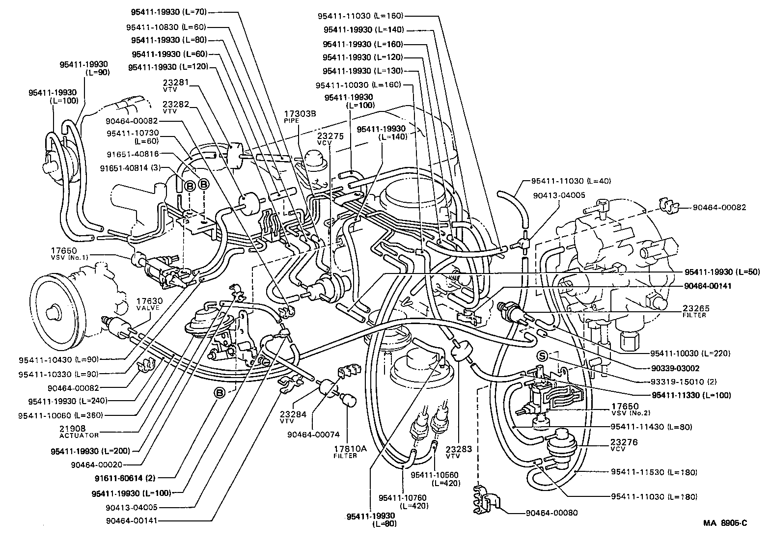 17341-70100 HOSE, NO.1(FOR IDLE-UP) product image