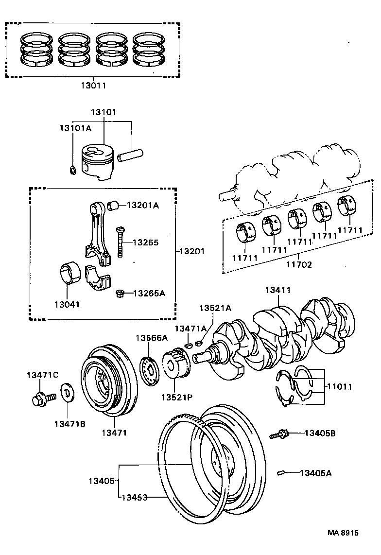 11705-55010 BEARING SET, CRANKSHAFT product image