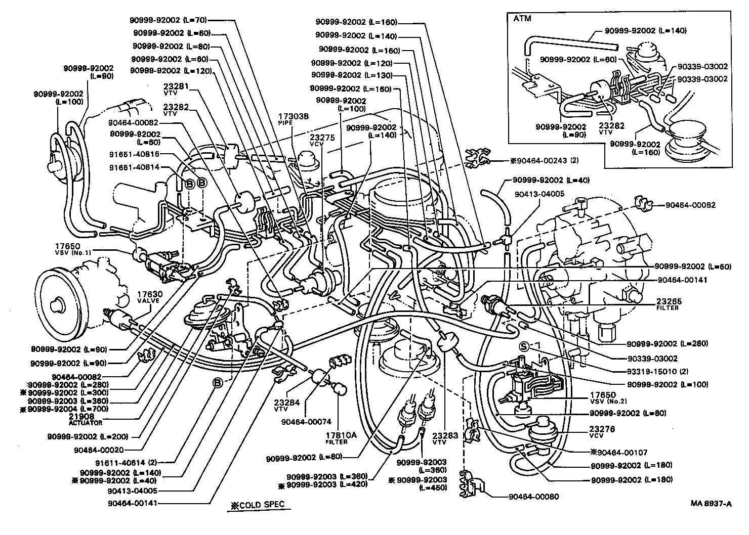 17303-73071 PIPE SUB-ASSY, AIR, NO.1 product image