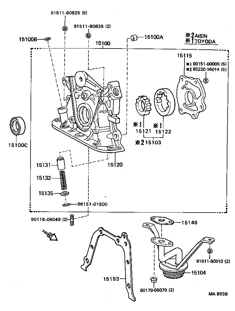15104-64010 STRAINER SUB-ASSY, OIL product image