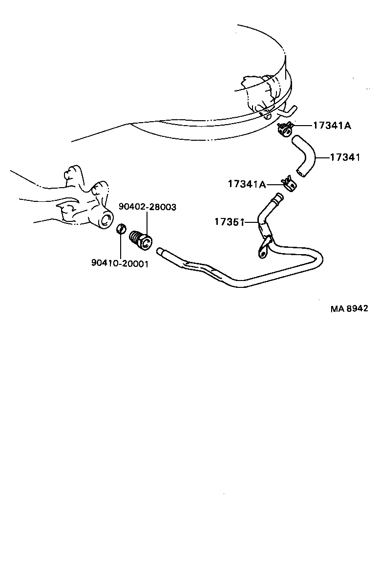 17341-11011 HOSE, NO.1(FOR AIR INJECTION SYSTEM) product image