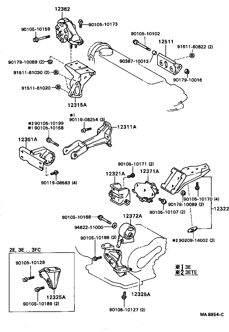 12361-55010 INSULATOR, ENGINE MOUNTING, FRONT(FOR TRANSVERSE ENGINE) product image