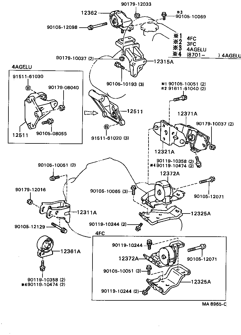 12372-15030 INSULATOR, ENGINE MOUNTING, LH(FOR TRANSVERSE ENGINE) product image