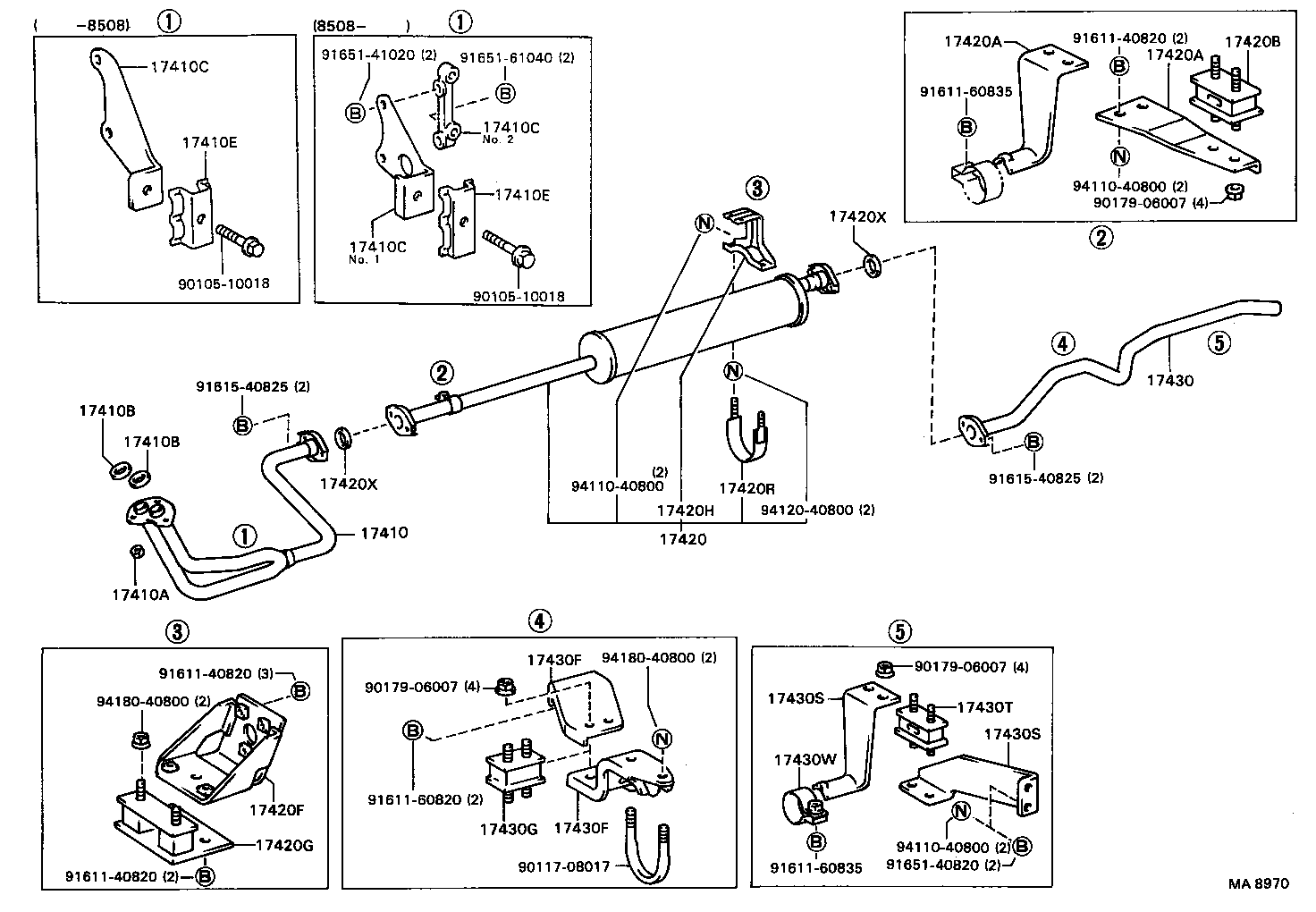 17410-73090 PIPE ASSY, EXHAUST, FRONT product image