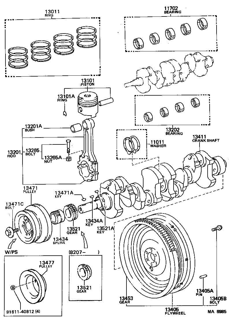 13477-38010 PULLEY, CRANKSHAFT, NO.2 product image
