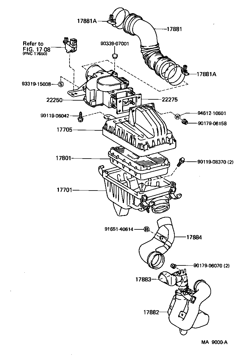 Toyota 17801-74010 ELEMENT SUB-ASSY, AIR CLEANER FILTER