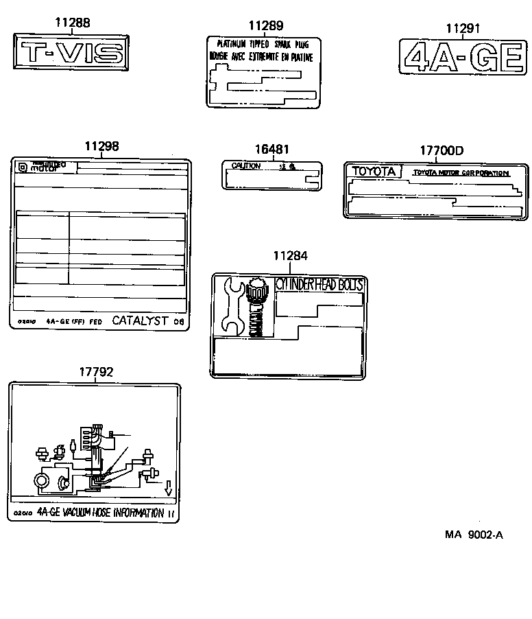 Toyota 11298-02011 PLATE, EMISSION CONTROL INFORMATION