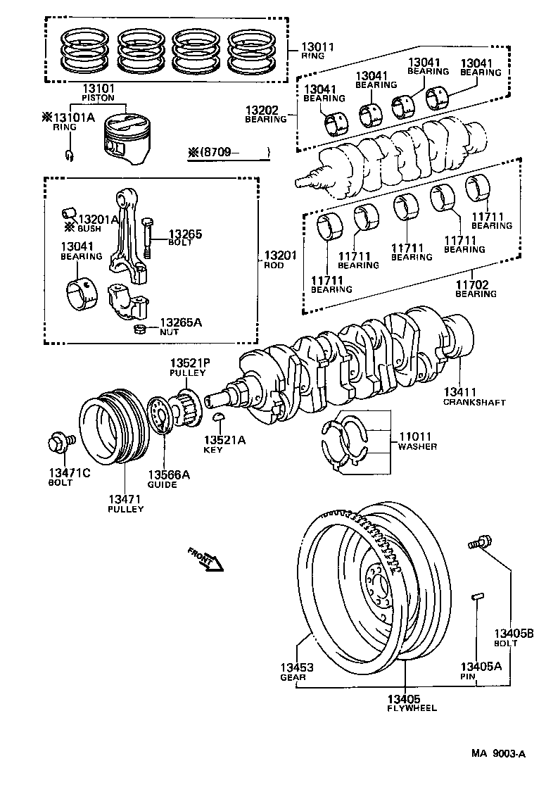 Toyota 13101-16010-03 PISTON SUB-ASSY, W/PIN