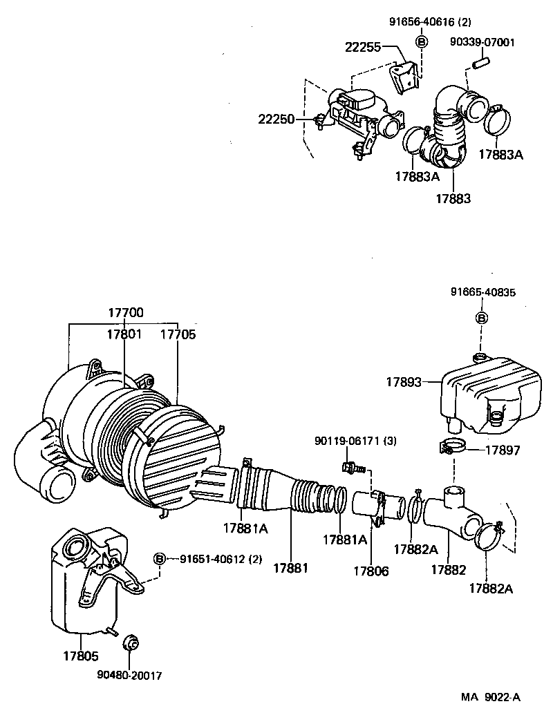 Toyota 17700-16350 CLEANER ASSY, AIR