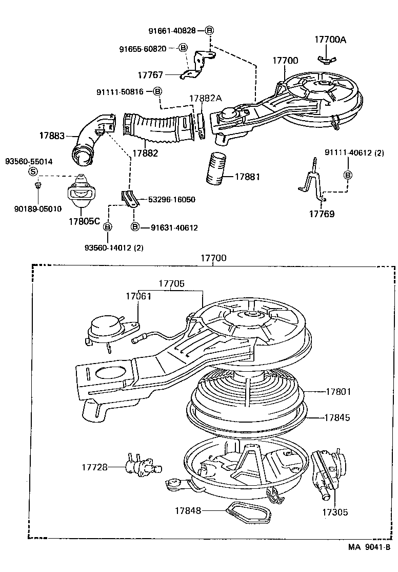 Toyota 17700-11310 CLEANER ASSY, AIR
