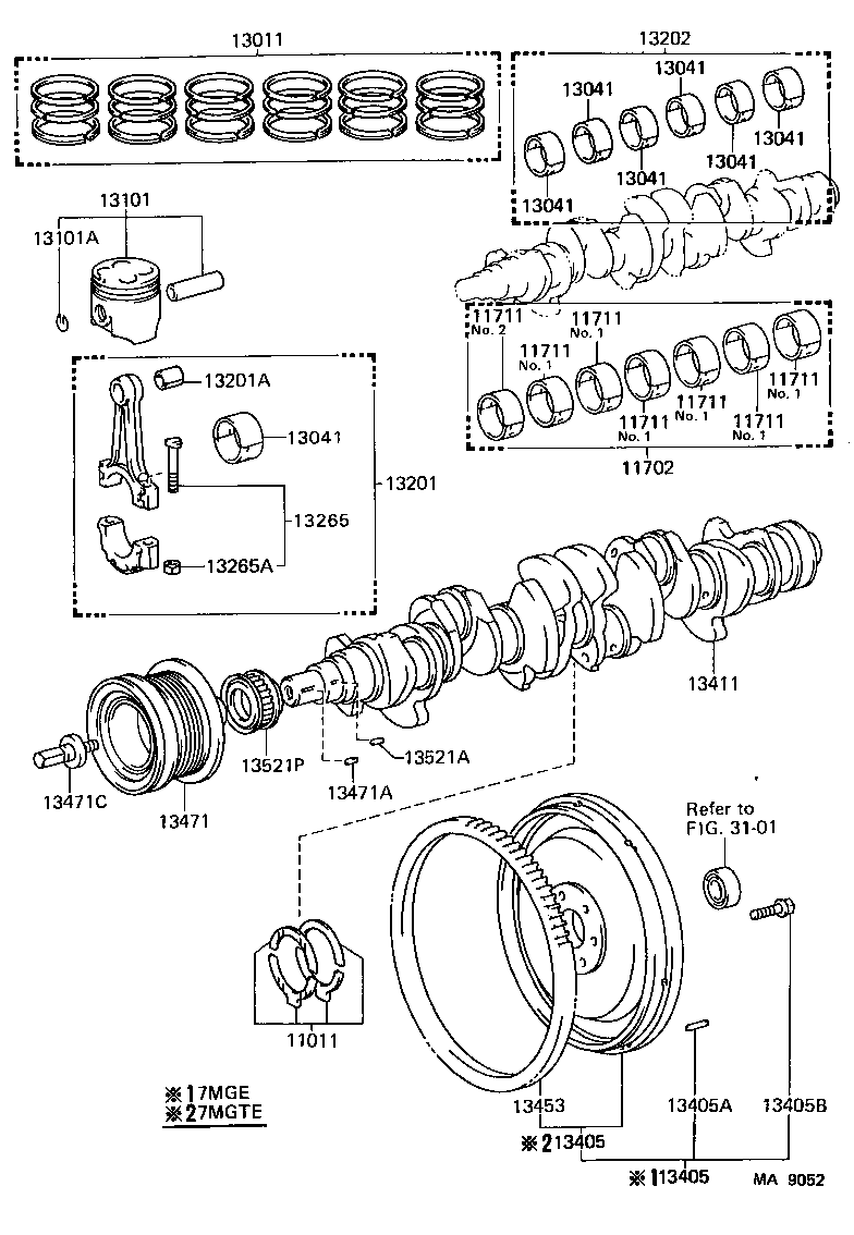 13101-42050 PISTON SUB-ASSY, W/PIN product image