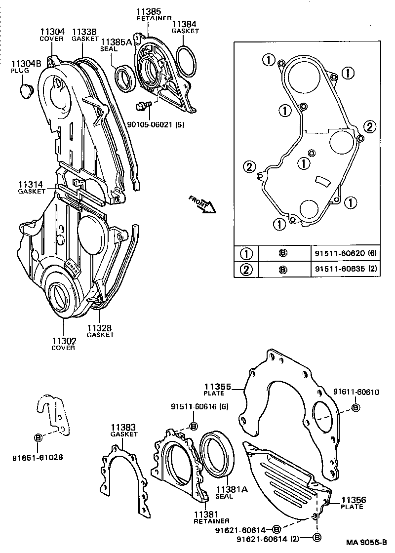 11304-62010 COVER, TIMING BELT, NO.3 product image