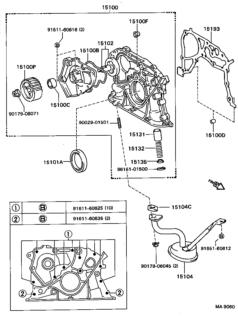 15115-62010 COVER, OIL PUMP product image